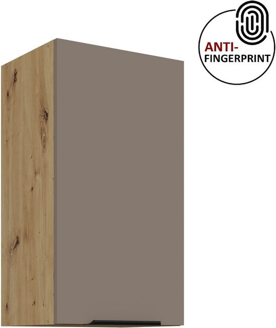 Küchen Hängeschrank ARIA Sandgrau matt mit Einlegeböden und Anti-Fingerprint-Beschichtung, Breite: 40 cm, Höhe: 72 cm - Bild 1