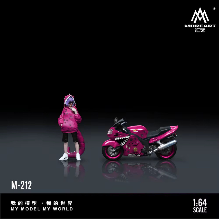 MoreArt CBR1100XX Pink Dragon, Motorrad-Figur, 1:64, Pink - Bild 2