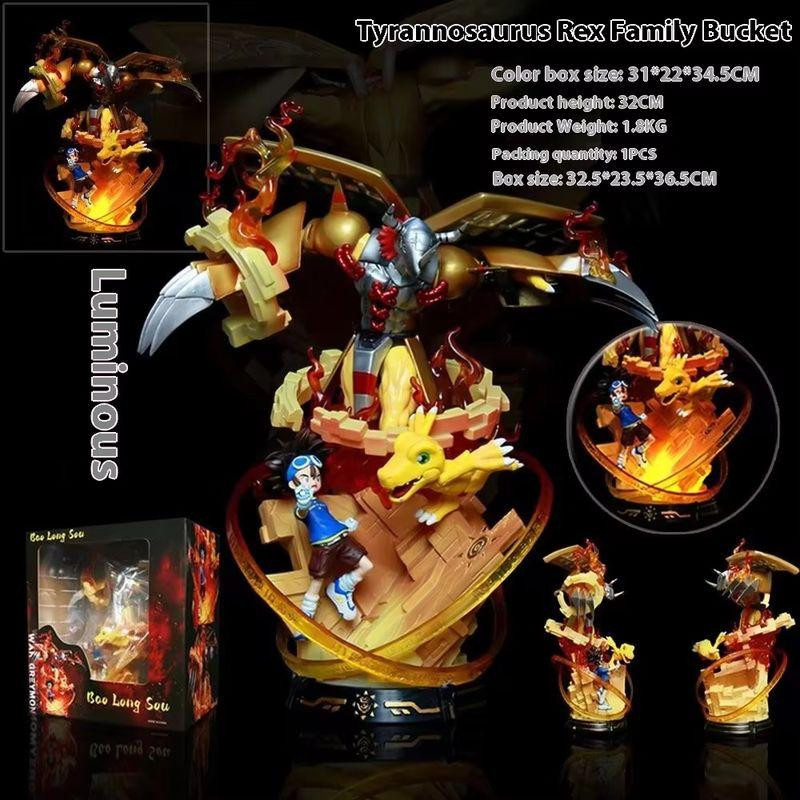 Digimon Anime Desktop-Ornament Tyrannosaurus Statue von Discover Intime, handgemachte GK Sammlerfigur in Multicolor, Höhe: 36,0 cm - Bild 4