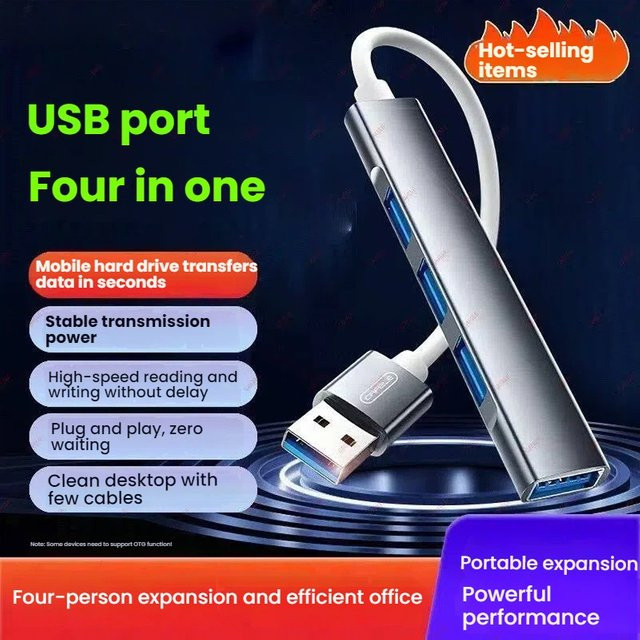 KaiAqua SB C HUB 3.0 USB-C Splitter Adapter 4-Port OTG Dockingstation in Silber und Weiß für MacBook Pro, Air, Laptop und PC - Bild 1