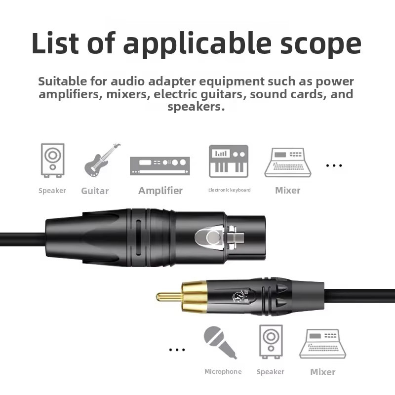 2RCA auf 2XLR Audio-Kabel mit Dual XLR Buchse und Dual RCA Stecker in Schwarz für Mixer, Verstärker und Lautsprecher - Bild 3