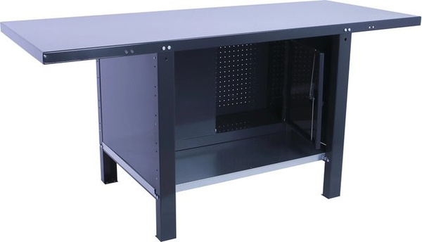 PROREGAL Werkbank BUFFALO aus Metall mit Schrank in Anthrazit, Traglast 700 kg, H x B x T: 83 x 180 x 73 cm