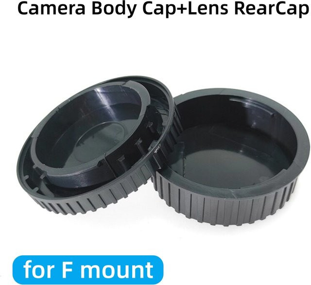 Nikon Kamera-Gehäusekappe und Objektivrückdeckel in Schwarz für Nikon F DSLR Modelle - Bild 1