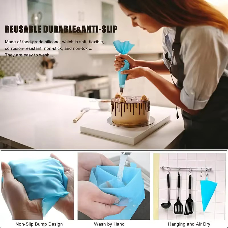 XMSJ 14-teiliges Kuchendekorations-Set mit russischen Paspelspitzen, Konverter und Schaber für Zuckerguss und Backdekoration - Bild 2