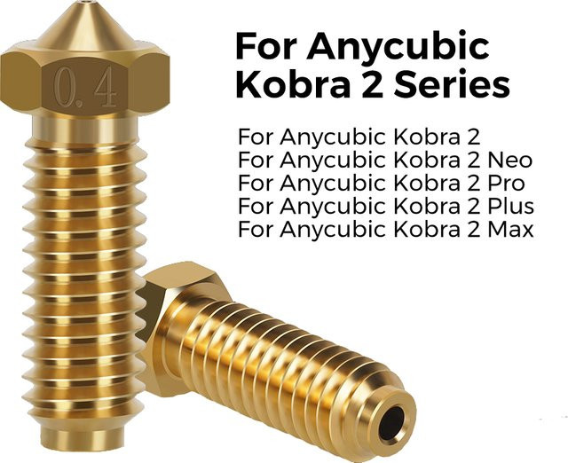 Anycubic Volcano Messingdüse für 3D-Drucker in Gold, kompatibel mit Anycubic Kobra 2, Kobra 2 Pro, Kobra 2 Max und Kobra 2 Plus - Bild 1