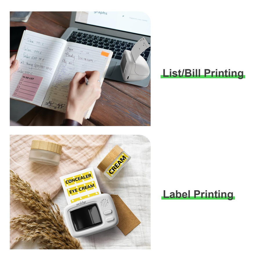 Peripage A2 Mini-Thermodrucker in Weiß mit Bluetooth-Verbindung für Etiketten und DIY-Druck - Bild 4