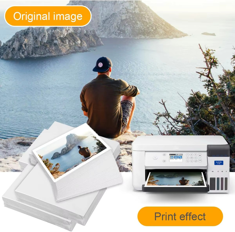 ESHANG Hochglanz-Fotopapier für Tintenstrahldruck, 10x15 cm, 180g, 100 Blatt, Weiß - Bild 2