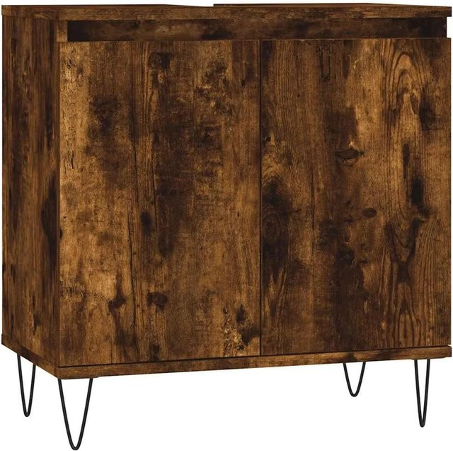 vidaXL Badschrank in Räuchereiche mit industriellem Stil, B/T/H: 58 x 33 x 60 cm - Bild 1