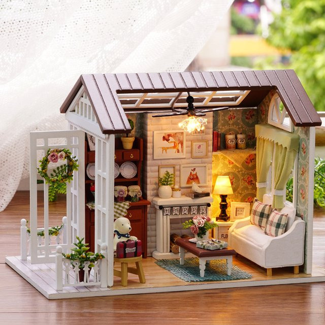 zuuton DIY Miniatur Puppenhaus Gebäude, Holz, Montage Haus Spielzeug - Bild 1