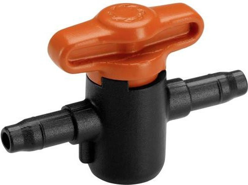 Gardena Micro-Drip-System Regulier- und Absperrventil mit Quick Coupling, 2 Stück, Orange/Schwarz, 3/16 Zoll - Bild 1