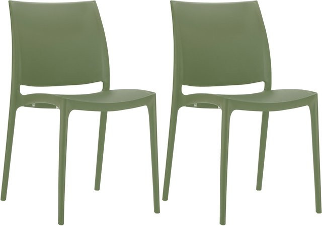 CLP 2er Set Maya I Stapelstühle wetterbeständig in Grün, belastbar bis 130 kg - Bild 1