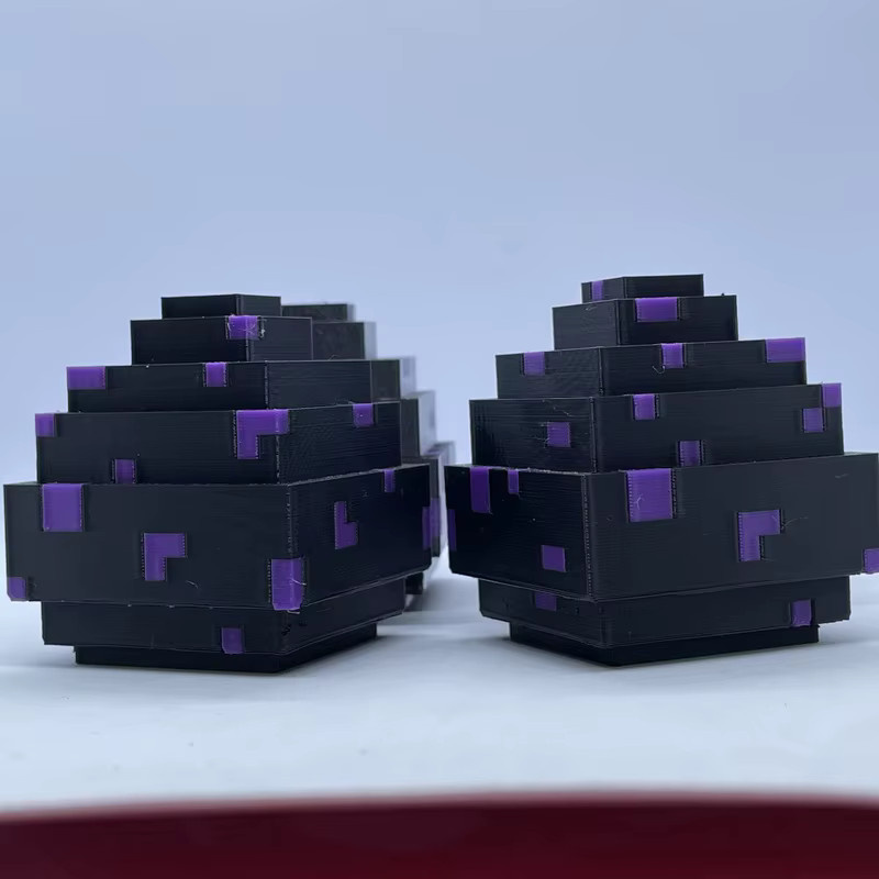Mineworld Dragon Egg Final Shadow Dragon Egg Handgefertigtes 3D-Druck Desktop-Ornament in Schwarz und Lila - Bild 2