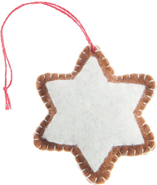 Rico Design Weihnachts-Aufhänger Zimtstern aus Filz in Braun/Weiß - Bild 1