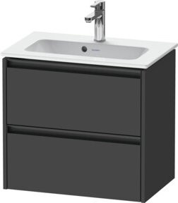 Duravit Waschtischunterschrank Ketho.2 Compact in Graphit Matt mit 2 Schubladen, wandhängend, B: 61 cm, T: 39 cm, H: 54,9 cm - Bild 1
