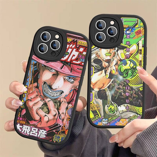 JoJos Bizarre Adventure Lederhülle für Apple iPhone 16 15 14 13 12 11 Pro Max Plus in Multicolour - Bild 1