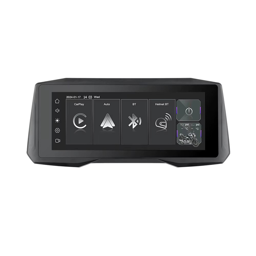 EKIY 7-Zoll tragbares digitales Motorrad-Armaturenbrett mit GPS-Navigation, Wireless CarPlay und Android Auto sowie TPMS in Schwarz - Bild 6