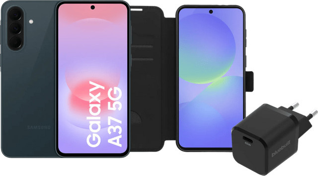 Samsung Galaxy A37 5G Smartphone mit 256 GB Speicher in Dunkelgrün und Basis-Zubehörset - Bild 1