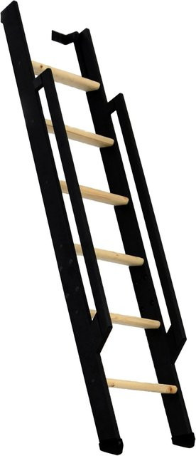 Minka Raumspartreppe Strong mit 6 Stufen aus Fichtenholz und Stahl in Anthrazit für eine Geschosshöhe bis 152 cm - Bild 1