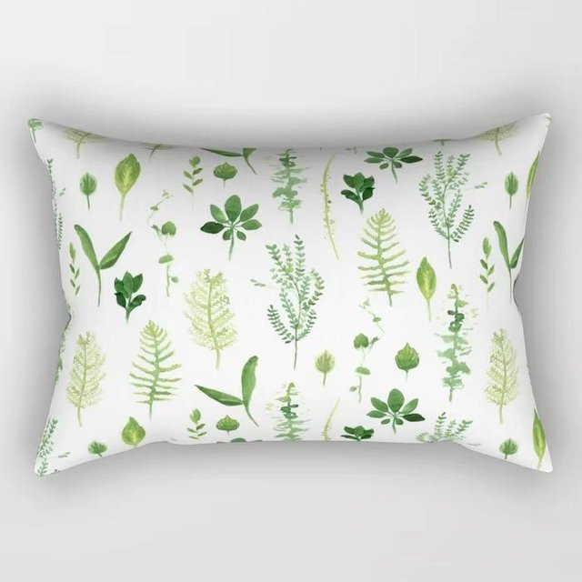 Dekorativer rechteckiger Kissenbezug mit tropischem Blumenmuster von JMG Clothing in Grün, B/H: 50 x 30 cm - Bild 1