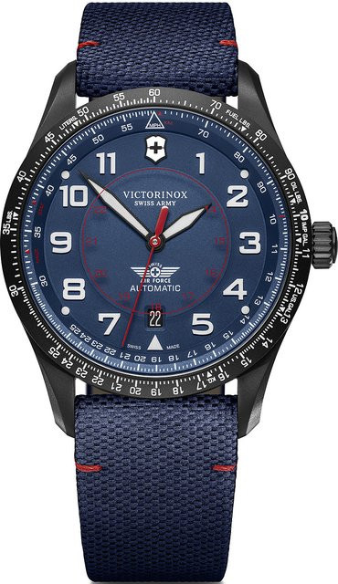 Victorinox Airboss Automatik Herrenuhr, Edelstahl, 42 mm, Blau - Bild 1