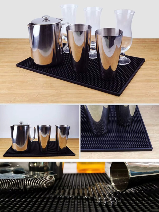 Leeseph Barmatte Schwarz, rutschfeste und langlebige Servicematte für Kaffeebars - Bild 3