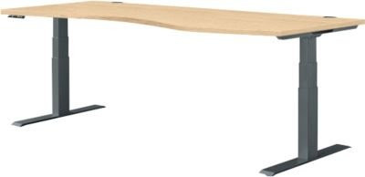 Schäfer Shop Genius Schreibtisch MODENA FLEX elektrisch höhenverstellbar Freiform Ahorn/anthrazit Breite: 180 cm - Bild 1