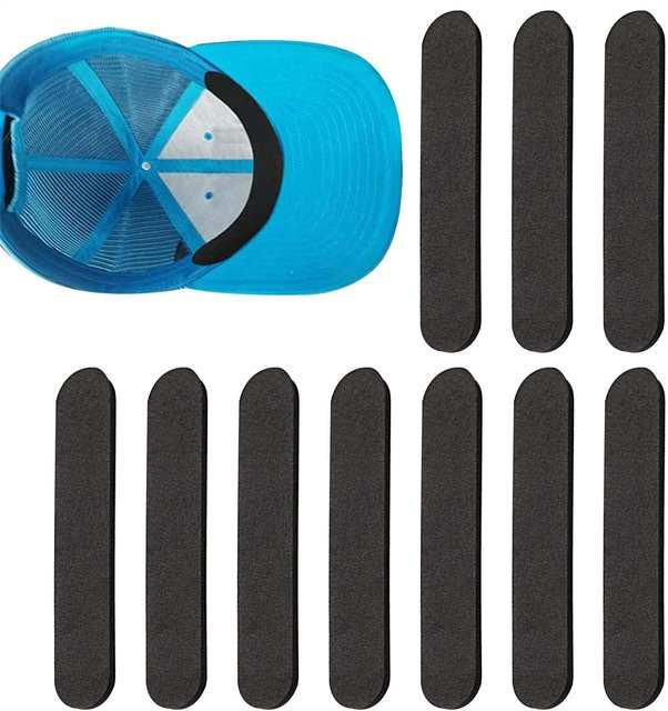 10 Stück Hutverstell-Einlagen in Schwarz zur Größenreduzierung für Fischerhüte, Eimerhüte und Sonnenhüte als Klebepads - Bild 1