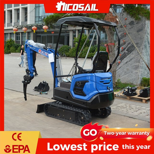 Professioneller Mini-Bagger nicosail in Blau für Versorgungsinstallationen, Landschaftsbau und Landwirtschaftsbau mit CE-Zertifizierung - Bild 1