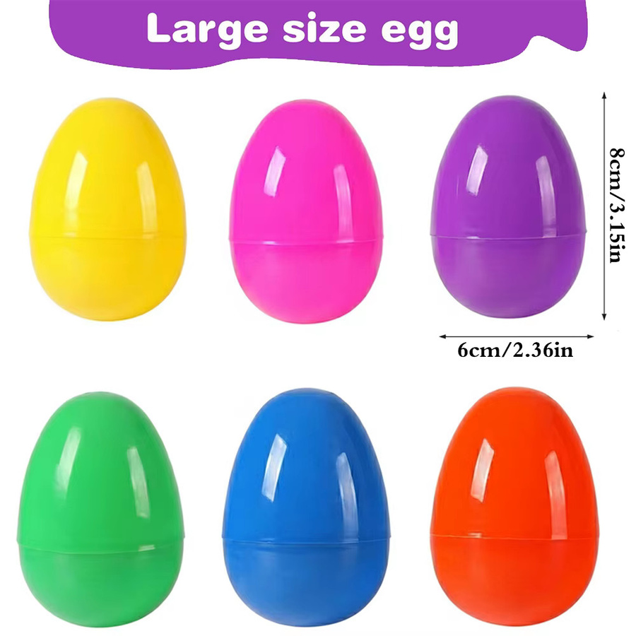 EsenTroye Bunte Ostereier aus Kunststoff zum Befüllen für Kinder und Osternspiele, Mehrfarbig - Bild 2