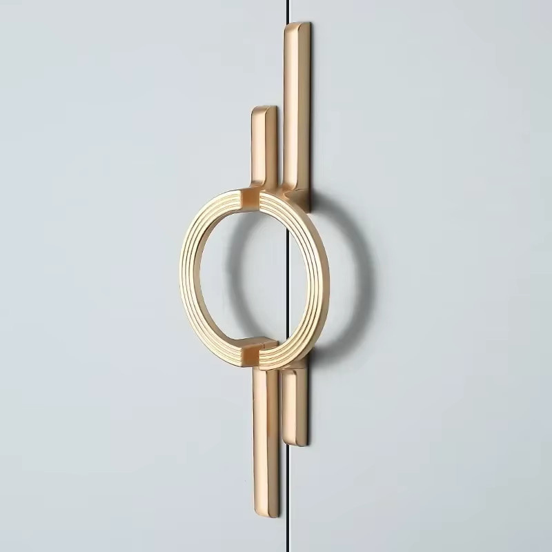 Odavis Kleiderschrankknopf und Schranktürgriff in Gold und Chrom, moderner minimalistischer runder Griff für Schubladen und Schränke - Bild 1