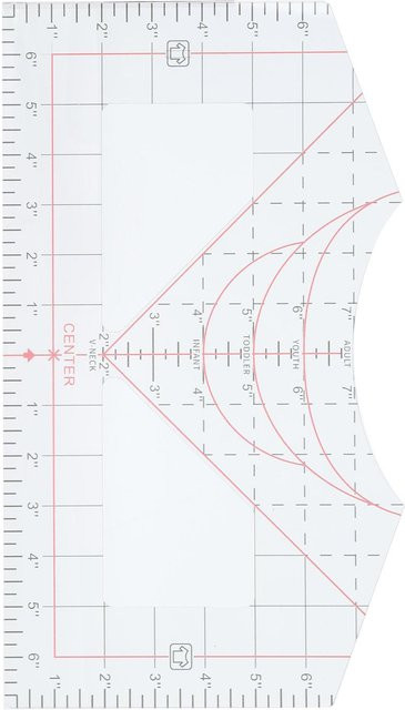 Igeteck T-Shirt Lineal Ausrichtungswerkzeug Transparent zur Zentrierung von Designs für V-Ausschnitt und Rundhals - Bild 1