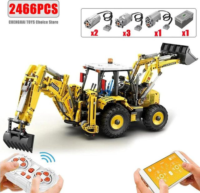 Linyi toy Bausteine Bagger Lader Gebäude 2466 Teile - Bild 1