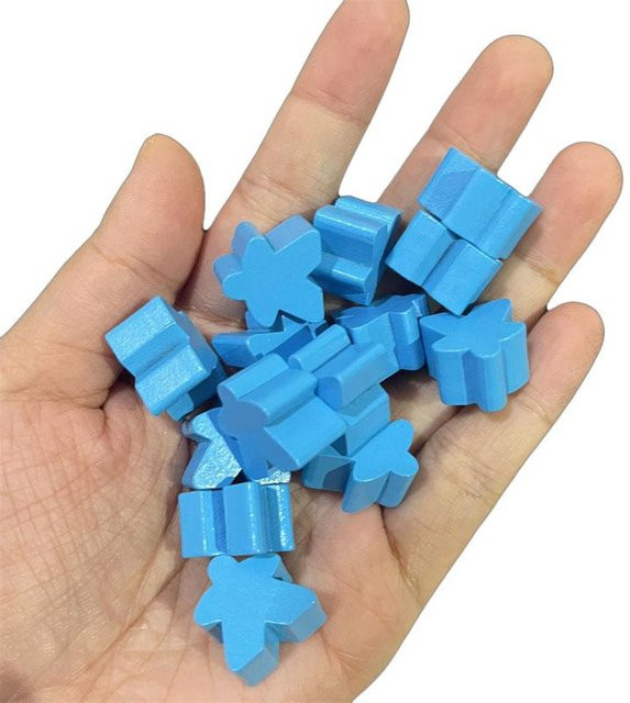 Binchi Outdoor Product Holz-Meeple Bauern Figuren, 100 Stück, Blau, ab 14 Jahren - Bild 1