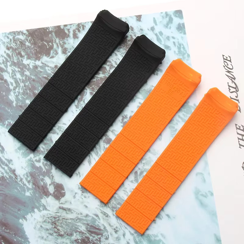 Tissot Uhrenarmband Silikon, Schwarz Orange, Herren, 20 mm, 21 mm - Bild 2