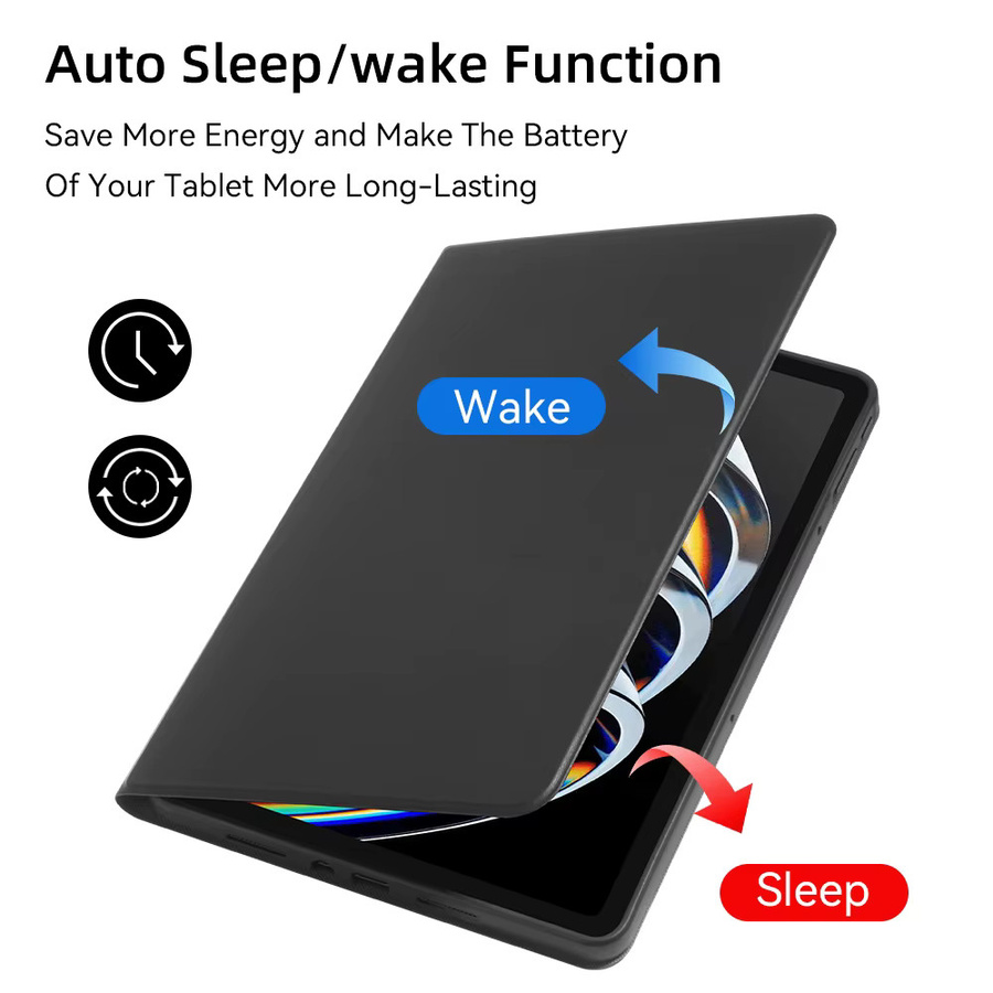 Infinix Xpad 11 Zoll 2024 Schutzhülle aus Leder mit Magnetständer und Flip-Cover in Schwarz - Bild 3