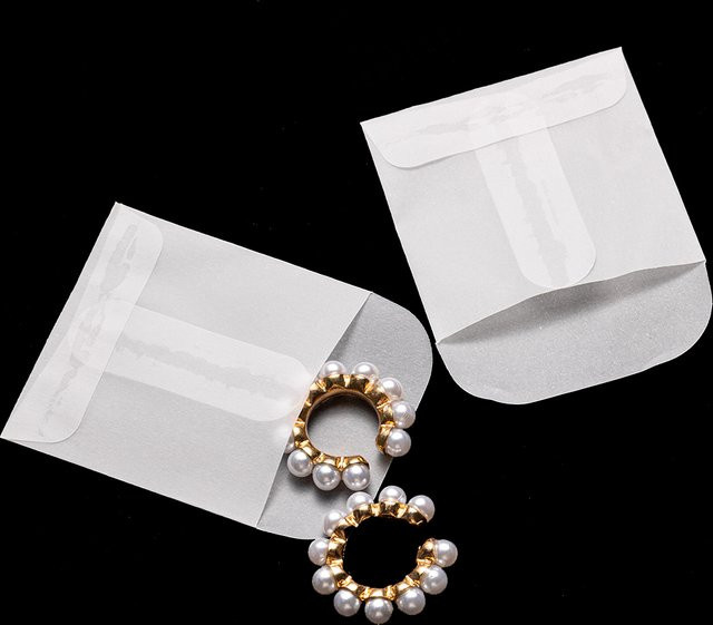 50 Stück weiße durchscheinende Papierumschläge als kleine Beutel für DIY-Geschenke und Schmuckverpackungen - Bild 1