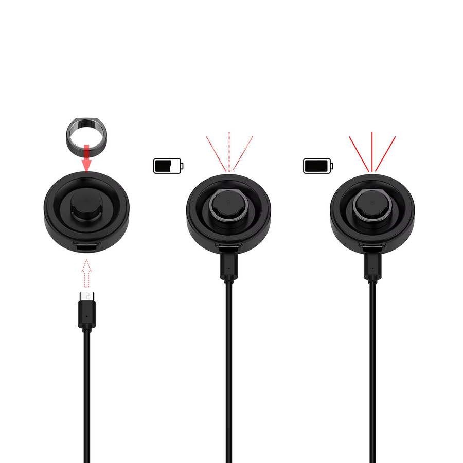 ALLOET Tragbare Reise-Ladestation in Schwarz mit USB-C-Kabel für Oura Ring Gen3 und Gen4 - Bild 6