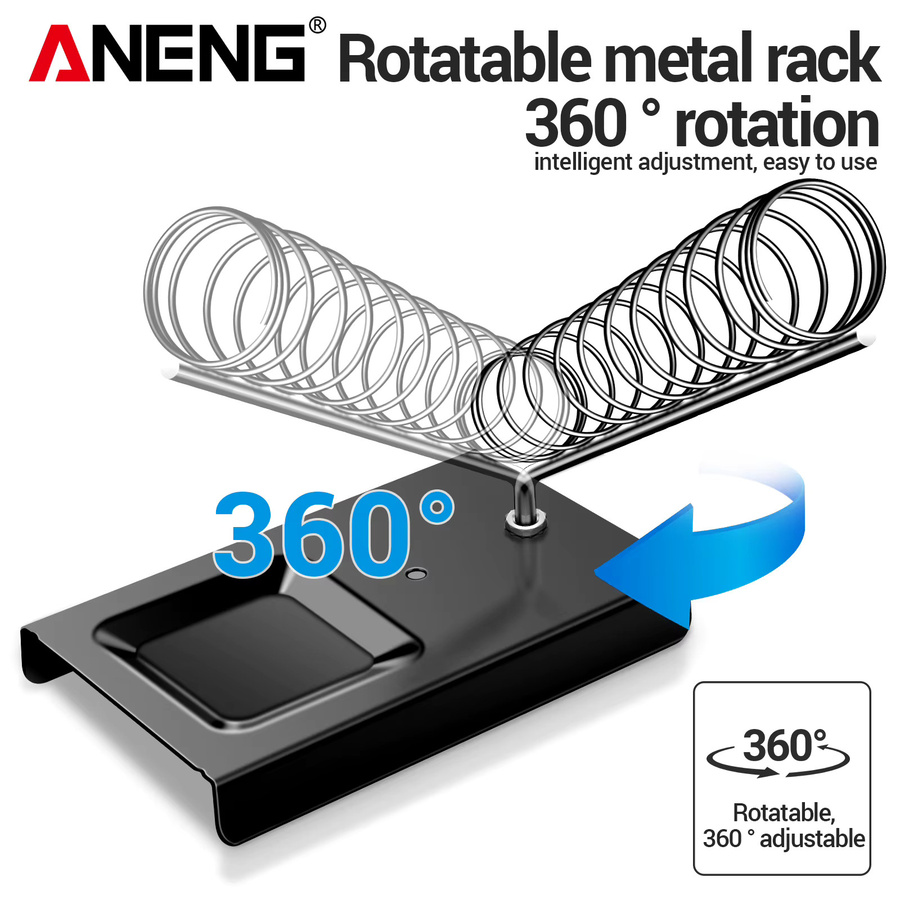 ANENG Universeller Lötkolbenständer aus Metall in Schwarz mit Lötspitzenreiniger für die Elektronikreparatur - Bild 4