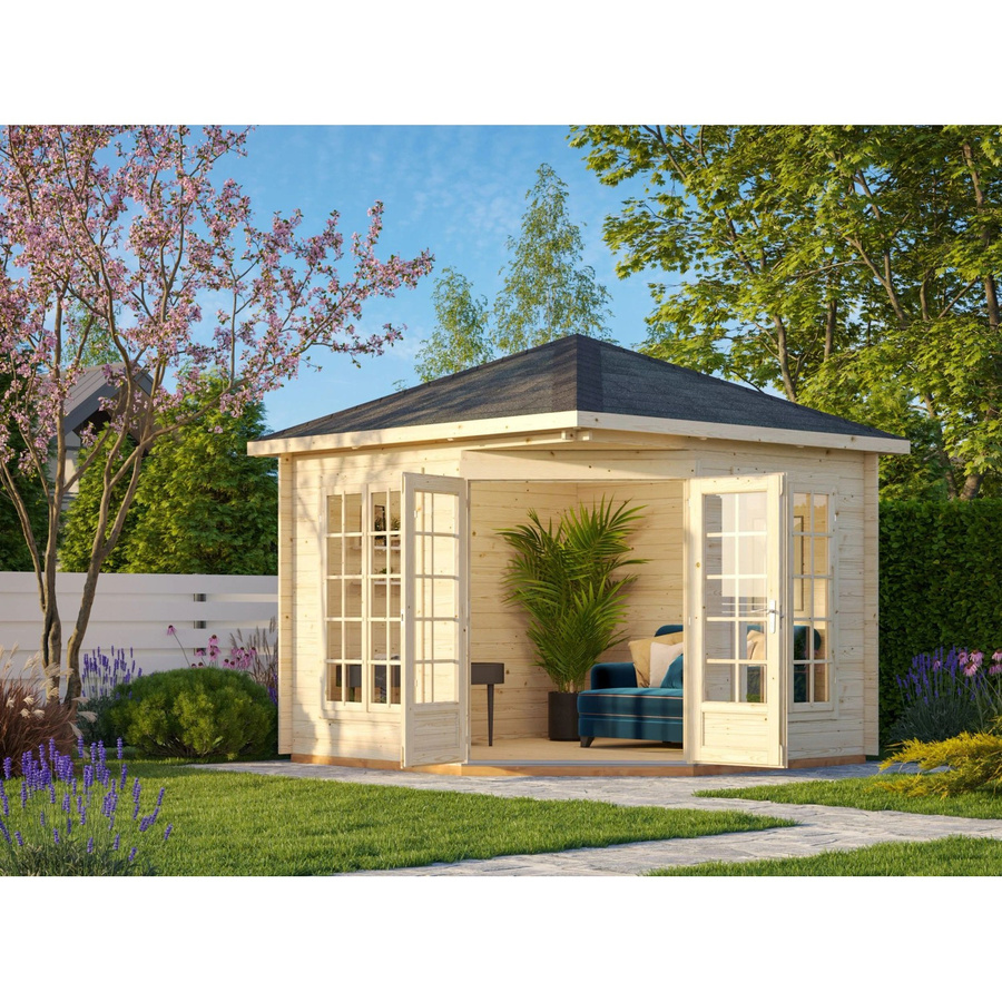 Palmako Holz-Pavillon Melanie Grau mit Fußboden B/T/H: 280 x 280 x 297 cm - Bild 2