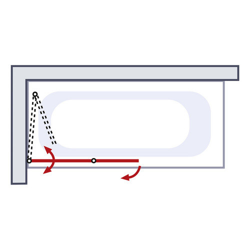 Schulte ExpressPlus Badewannentrennwand Alnatur aus Sicherheitsglas in Transparent und Silber, B: 112 cm, H: 140 cm - Bild 2