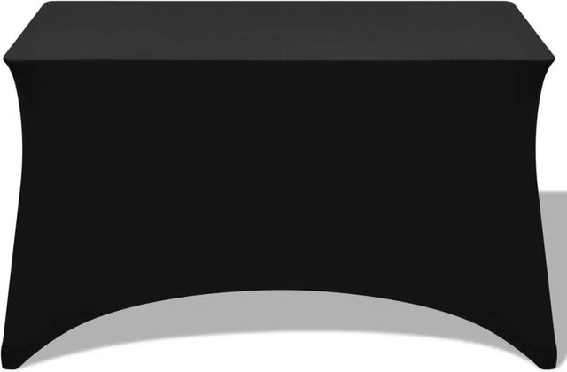 vidaXL Stretch-Tischhusse 2er-Set Schwarz B: 120 cm, T: 60,5 cm, H: 74 cm - Bild 1