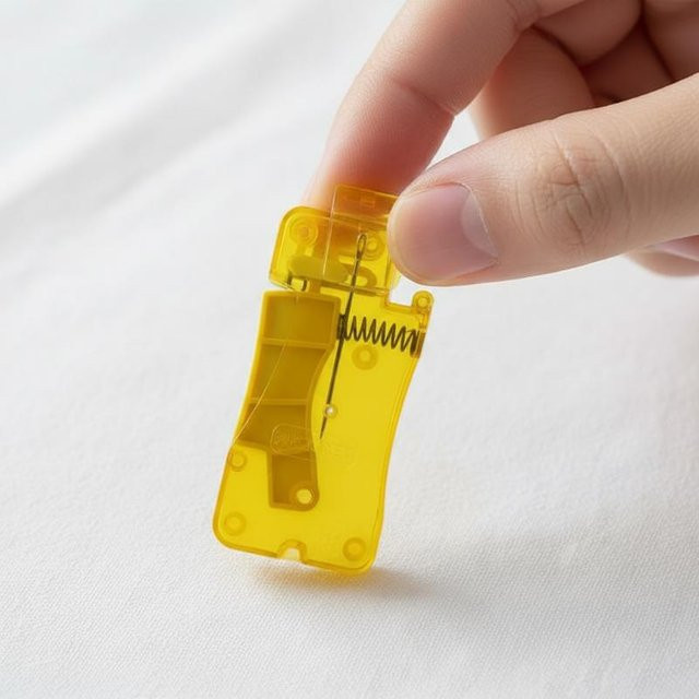 Automatischer Nadel-Einfädler von eelhoe in Gelb aus Kunststoff für Näharbeiten und DIY-Bastelarbeiten - Bild 1