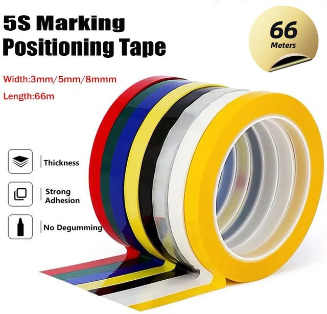 66m Transparentes 5S Desktop Isolierungs-Positionierungsband als wasserdichtes Whiteboard-Warnmarkierungsband und Zeichnungs-Transformatorband - Bild 1