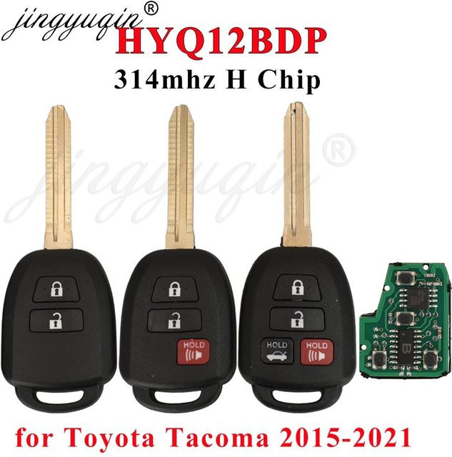 Jingyuqin HYQ12BDP Auto Fernbedienung Schlüssel mit H-Chip für Toyota Tacoma, RAV4, Kluger und Highlander, 314 MHz, Schwarz - Bild 1