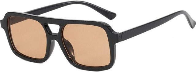Yiran Health & Beauty Sonnenbrille, quadratisch, Vollrand, Kunststoff, Unisex, beige - Bild 1