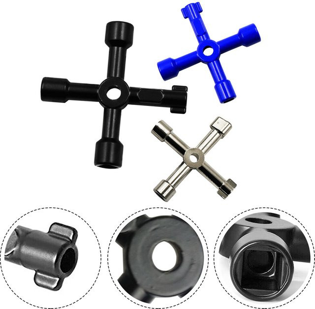 VIBRATITE Schlüsselschlüssel aus Zinklegierung in Blau für elektrische Schaltschränke, Aufzüge und Wasserzähler - Bild 1