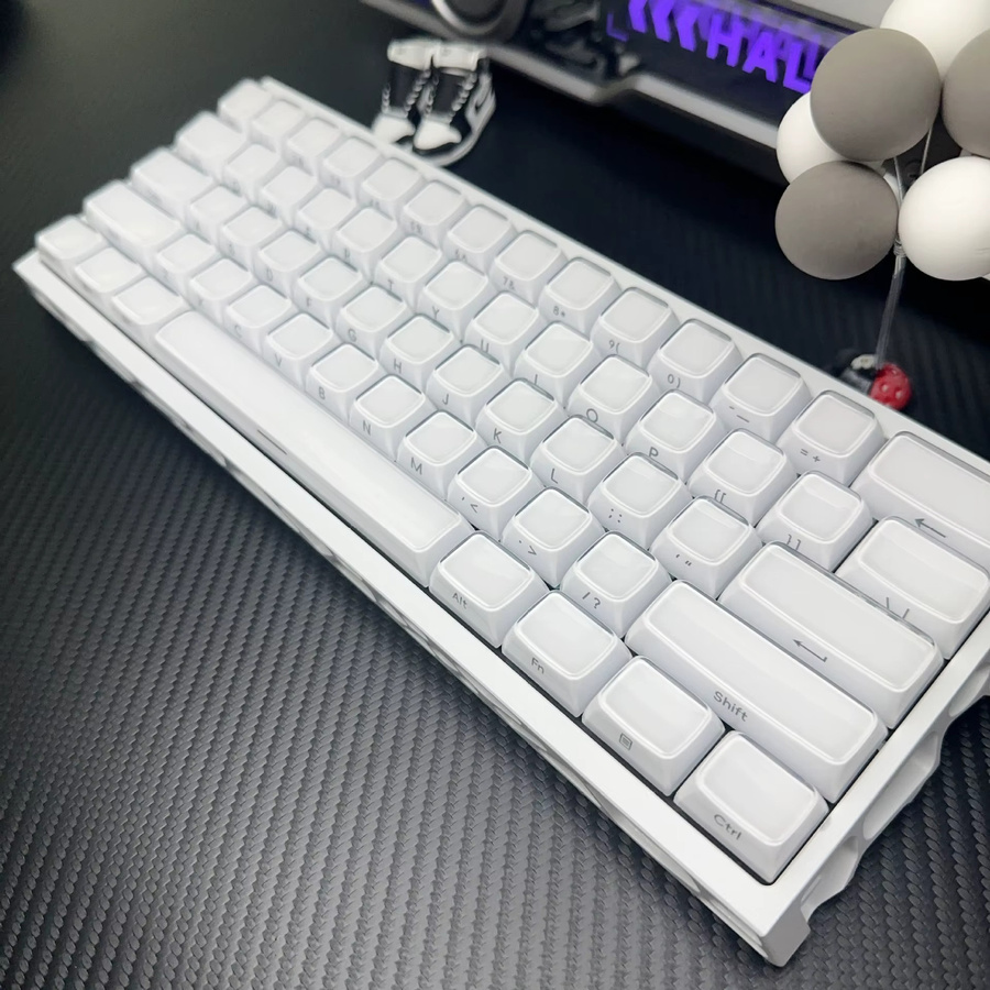 XVX Kristall-Jelly Tastenkappen in Weiß, 113 Tasten OEM-Profil für Cherry MX mechanische Tastaturen - Bild 4