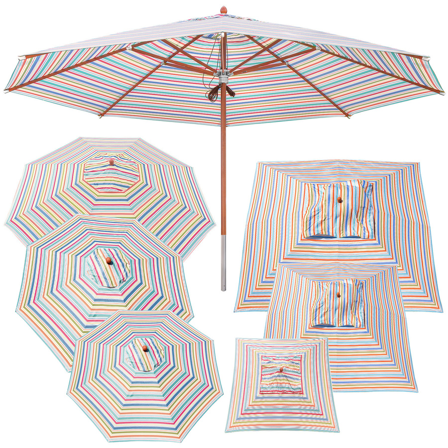 anndora Sonnenschirm Gartenschirm gestreift in Multicolour mit UPF 50+ und Aluminiumgestell - Bild 1