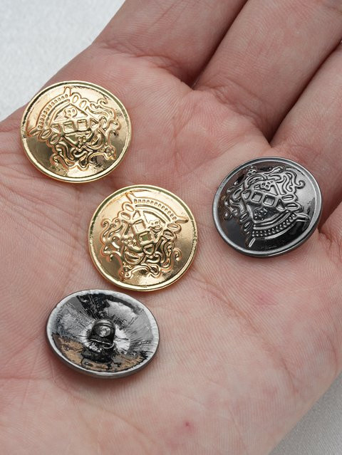 10 Stück runde Metallknöpfe im britischen Stil in Gold für DIY-Bastelprojekte - Bild 1