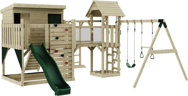 OutdoorToys Spielturm Johanna mit Trapezschaukel, Dunkelgrün - Bild 1